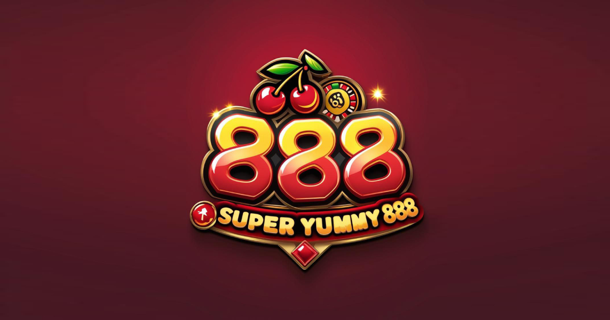 Main banner showing Super Yummy 888 as the official GCash game platform for Filipino players